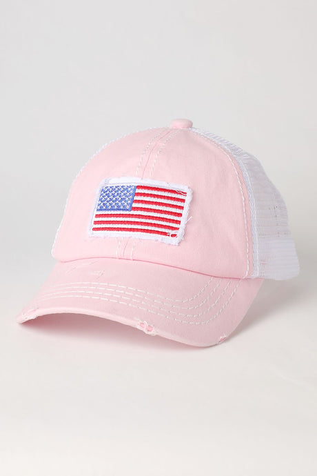 Pink American Flag Baseball Hat