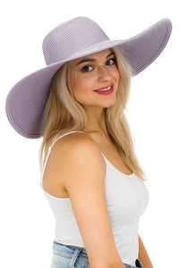 Lavender Heavy Weight Wide Brim Floppy Paper Straw Sun Hat