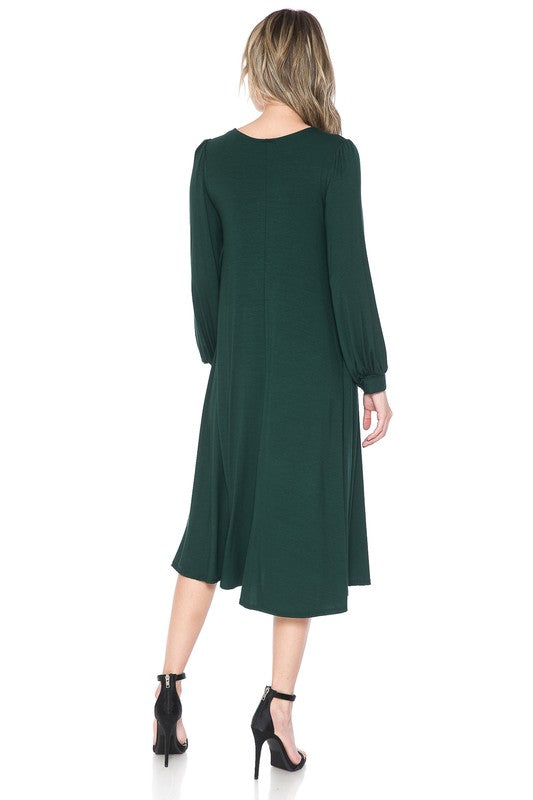 fitted lace wedding dress Hunter Green One Shoulder Long Sleeve Maxi Dress With Slit main image 0