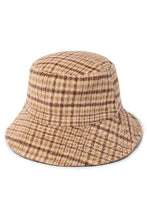Brown Winter Plaid Pattern Cozy Bucket Hat