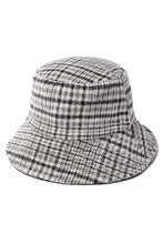 Black Winter Plaid Pattern Cozy Bucket Hat