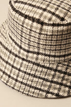 Black Winter Plaid Pattern Cozy Bucket Hat