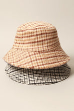 Brown Winter Plaid Pattern Cozy Bucket Hat