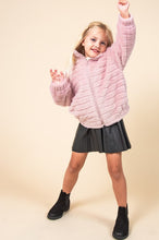Kids Ultra Soft Faux Fur Striped Jacket
