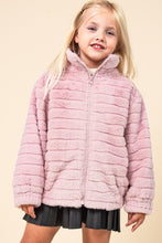 Kids Ultra Soft Faux Fur Striped Jacket