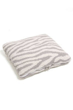Gray 2 In 1 Zebra Print Throw Blanket & Pillow