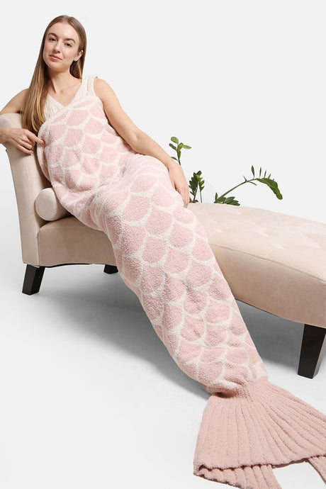 Pink Luxury Super Soft Mermaid Tail Blanket