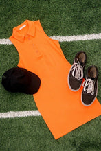 Orange Polo Tennis Babe Bodycon Ribbed Dress