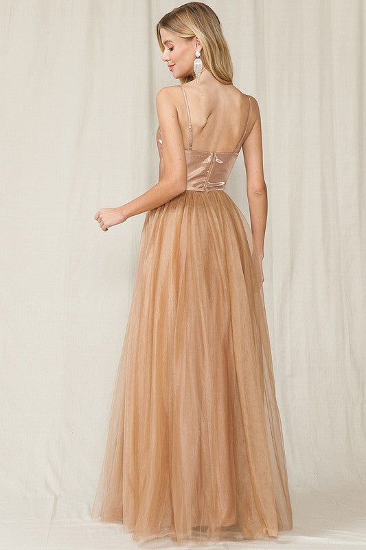 knee length dresses for ladies Plus Tulle Maxi Dress 2XL main image 1
