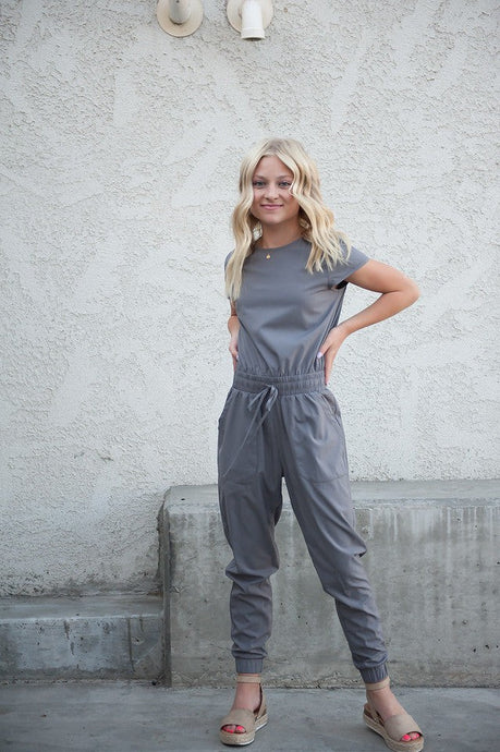 Cement Girls' Unity Jumpsuit In Cement