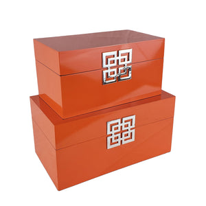 Orange Jewelry Storage Box - Set of 2