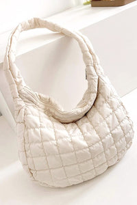 Beige Quilted Crossbody Bag