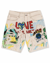 L.Khaki Love Your Planet Hand Drawing Graphic Shorts