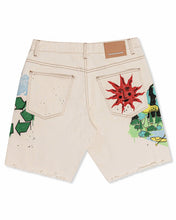 L.Khaki Love Your Planet Hand Drawing Graphic Shorts