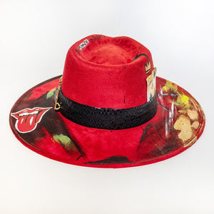 Red Montauk Cactus Detail Western Hat Handmade