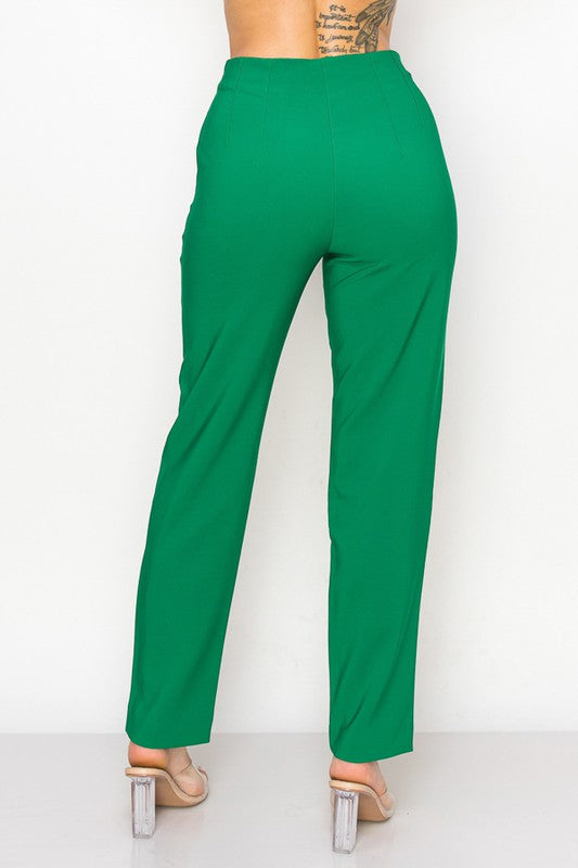 Green Solid High Waist Dress Pants Aquarius Brand Green Solid High Waist Dress Pants Aquarius Brand