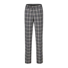 Grey Men's Slim-Fit 3PC Check Plaid Suit - Short
