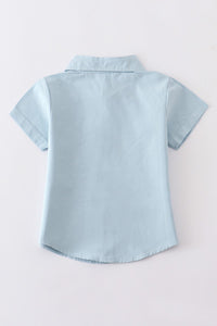 Light Blue Button-Downs Pocket Boy Shirt