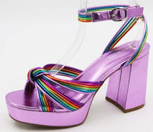 Lavender Multi Platform High Heel Dressy Sandal
