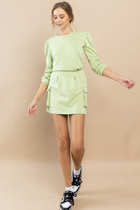Green Mini Cargo Skirt