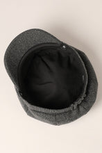 Charcoal Solid Color Casual Newsboy Cap Cabbie Hat