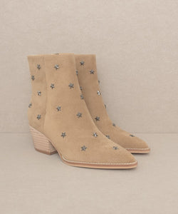 Khaki Oasis Society Ivanna - Star Studded Western Boots