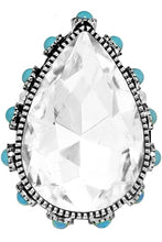 Ab Western Teardrop Glass Stone Gemstone Cuff Ring