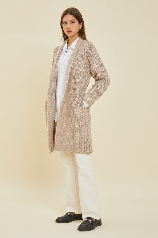 Chunky Cardigan Set - Natural Taupe main image 0