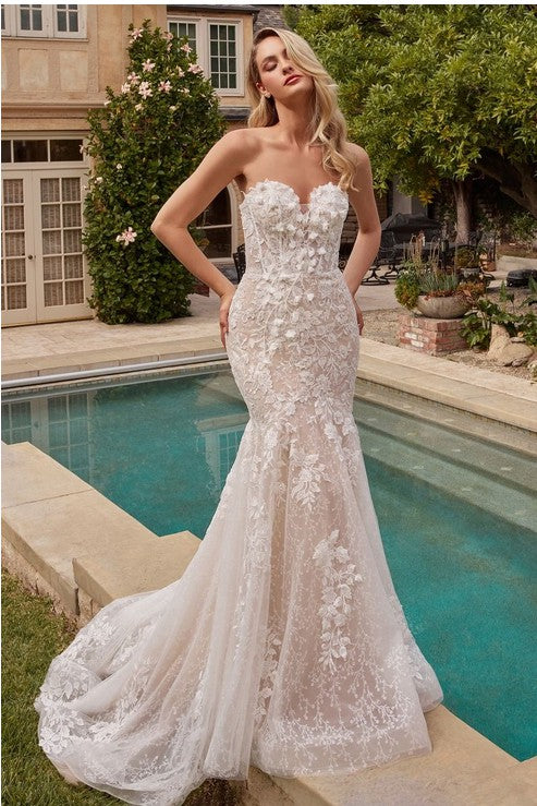 Off White Nude Lace Mermaid Bridal Gown With Removable Sleeves Aquarius Brand Off White Nude Lace Mermaid Bridal Gown With Removable Sleeves Aquarius Brand