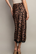 Brown Leopard Midi Skirt