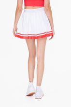 White/Hibiscus Stripe Pleated Tennis Skirt