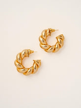 18K Gold-Plated C-Shaped Braided Golden Earring