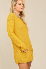 Mustard Knit Sweater With Pockets