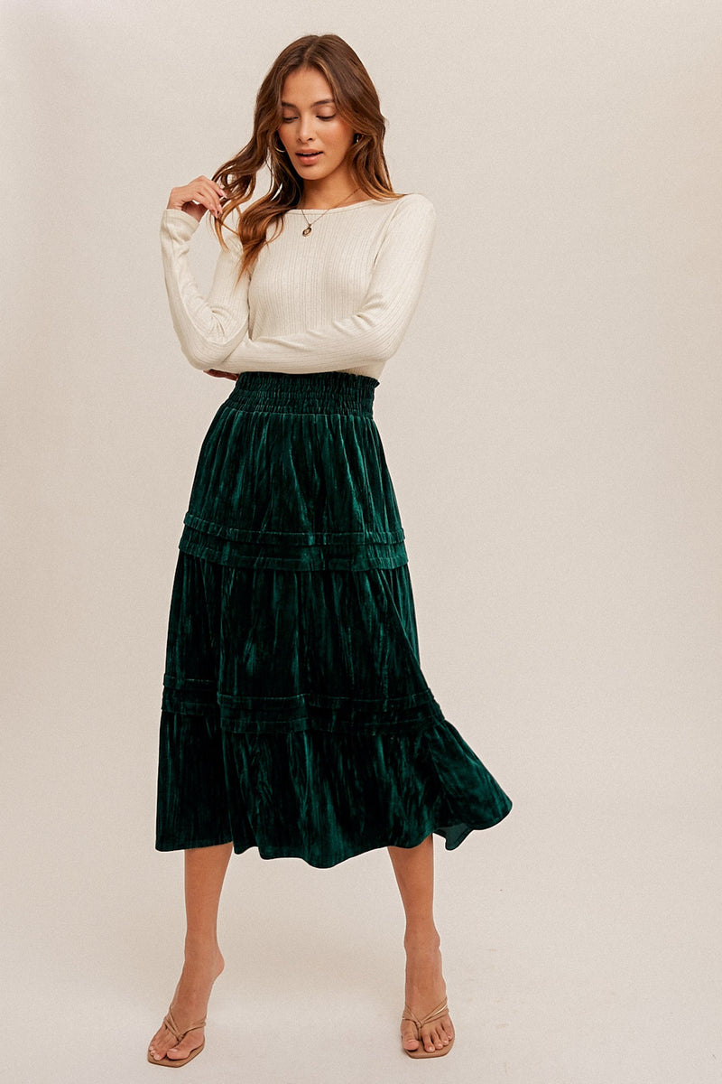 スカート ALEXANDRE VAUTHIER Velvet midi skirt Green 233SK1952 20280238_6d82f96c-9bf6-4594-