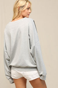 H Grey An Oversized French Terry Pullover