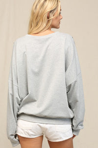 H Grey An Oversized French Terry Pullover