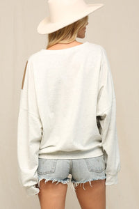 Oatmeal An Oversized French Terry Pullover