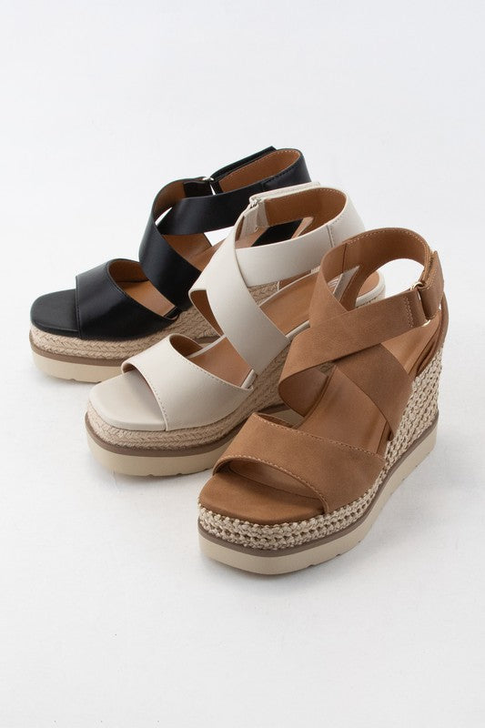 Churro Wedge Strappy Sandals