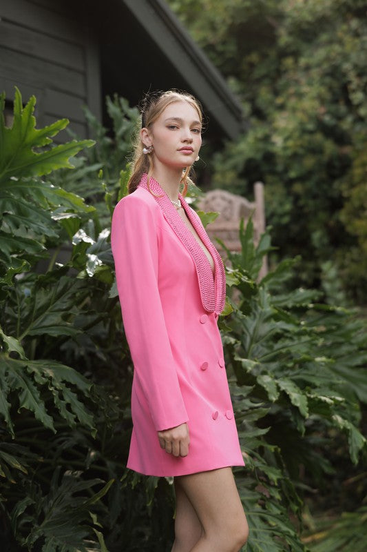 Barbie Pink Embellished Blazer Dress – Aquarius Brand