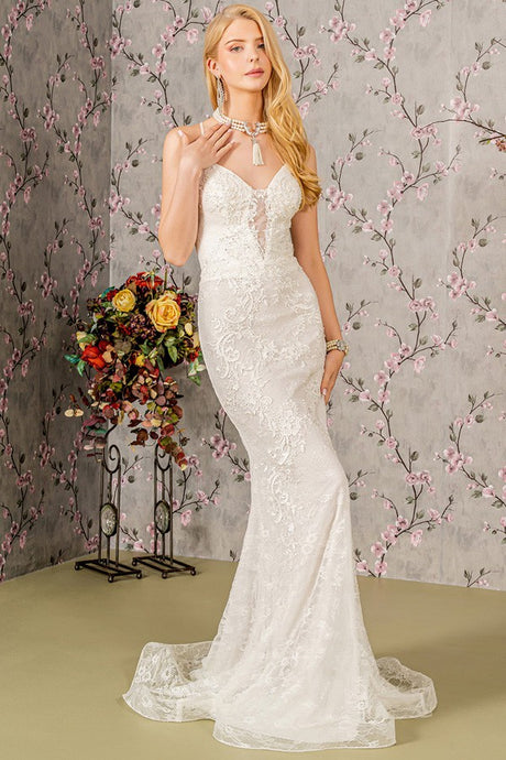 Ivory Sweetheart Lace/Floral Embroidery Mermaid Wedding