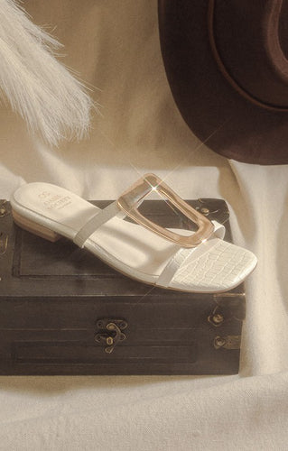 White The Amiyah - Statement Buckle Sandals