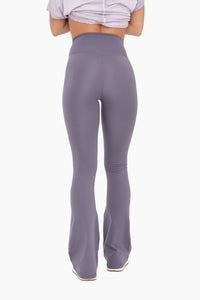 Grey Venice Crossover Waist Yoga Pants