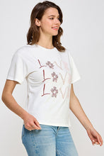White Rhinestone Detail Graphic T Shirt