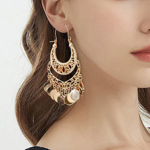 Gold Filigree Cast Dangle Earrings
