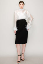 Black High Waist Asymmetric Frill Midi Skirt