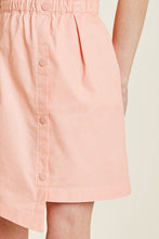 Light Pink Kids Asymmetrical Snap Button Paperbag Skirt