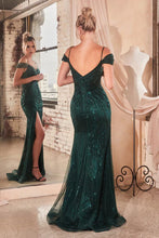Emerald Off The Shoulder Fitted Sequin Dress