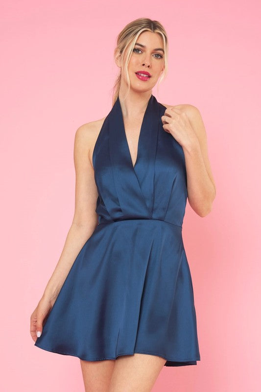 Navy New Halter Mini Dress Aquarius Brand Navy New Halter Mini Dress Aquarius Brand