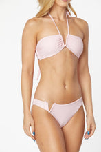 Pink Two Piece V Shape Design Halter Neckline Bikini