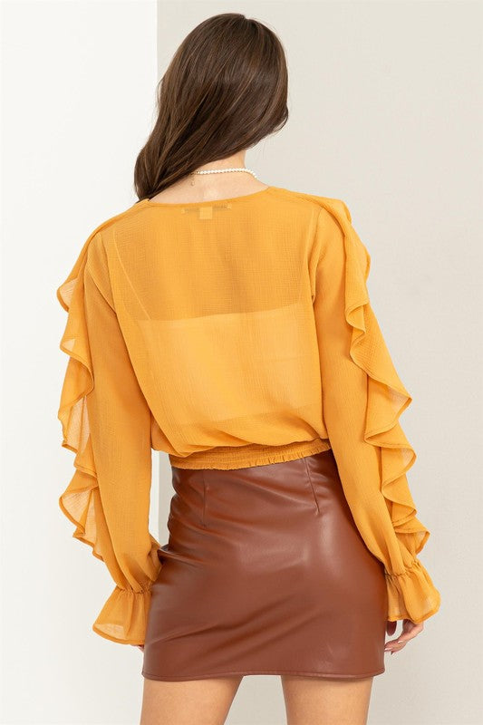 chiffon yellow blouse